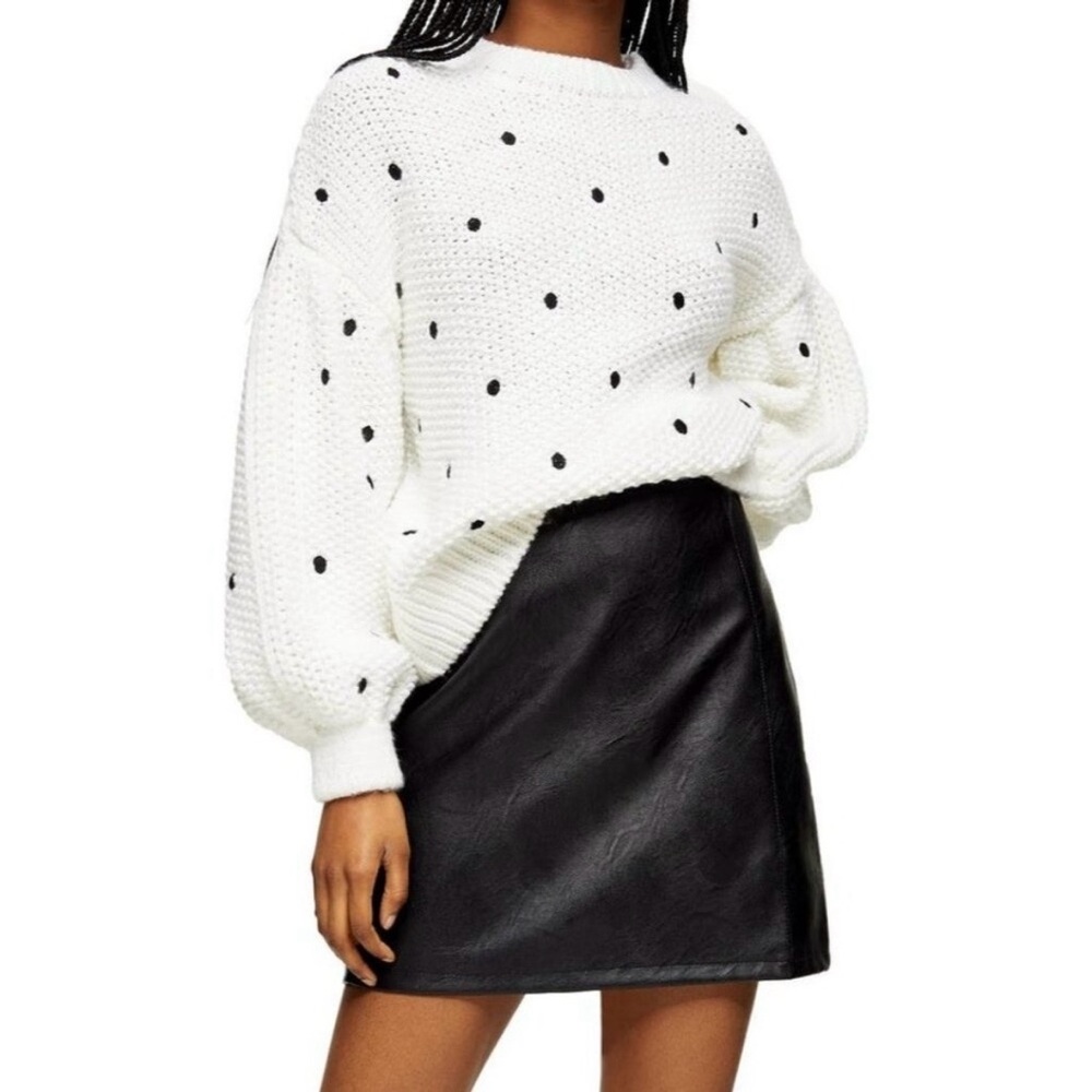 TopShop Polka Dot Black and White Sweater